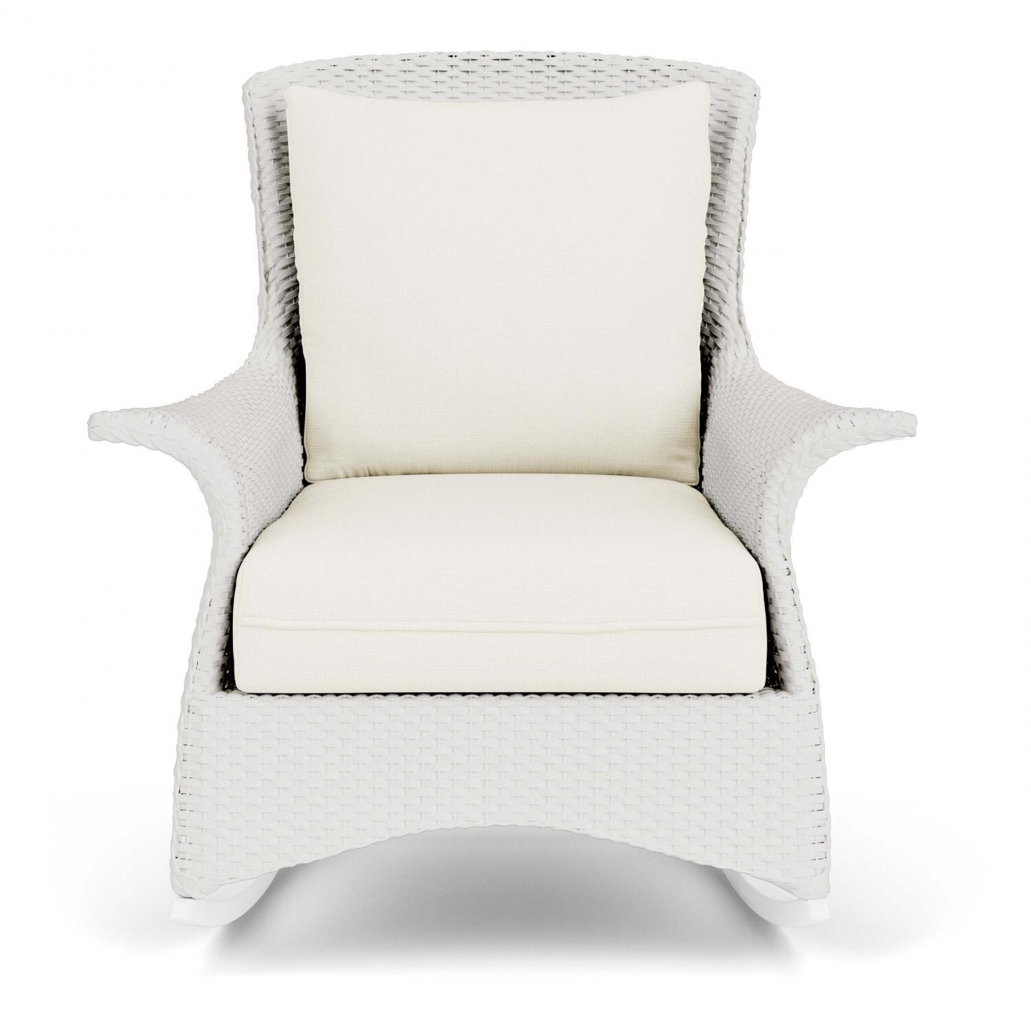 Mandalay Lloyd Loom Rocking Club Chair in Matte White/Sailcloth Salt by Lloyd Flanders