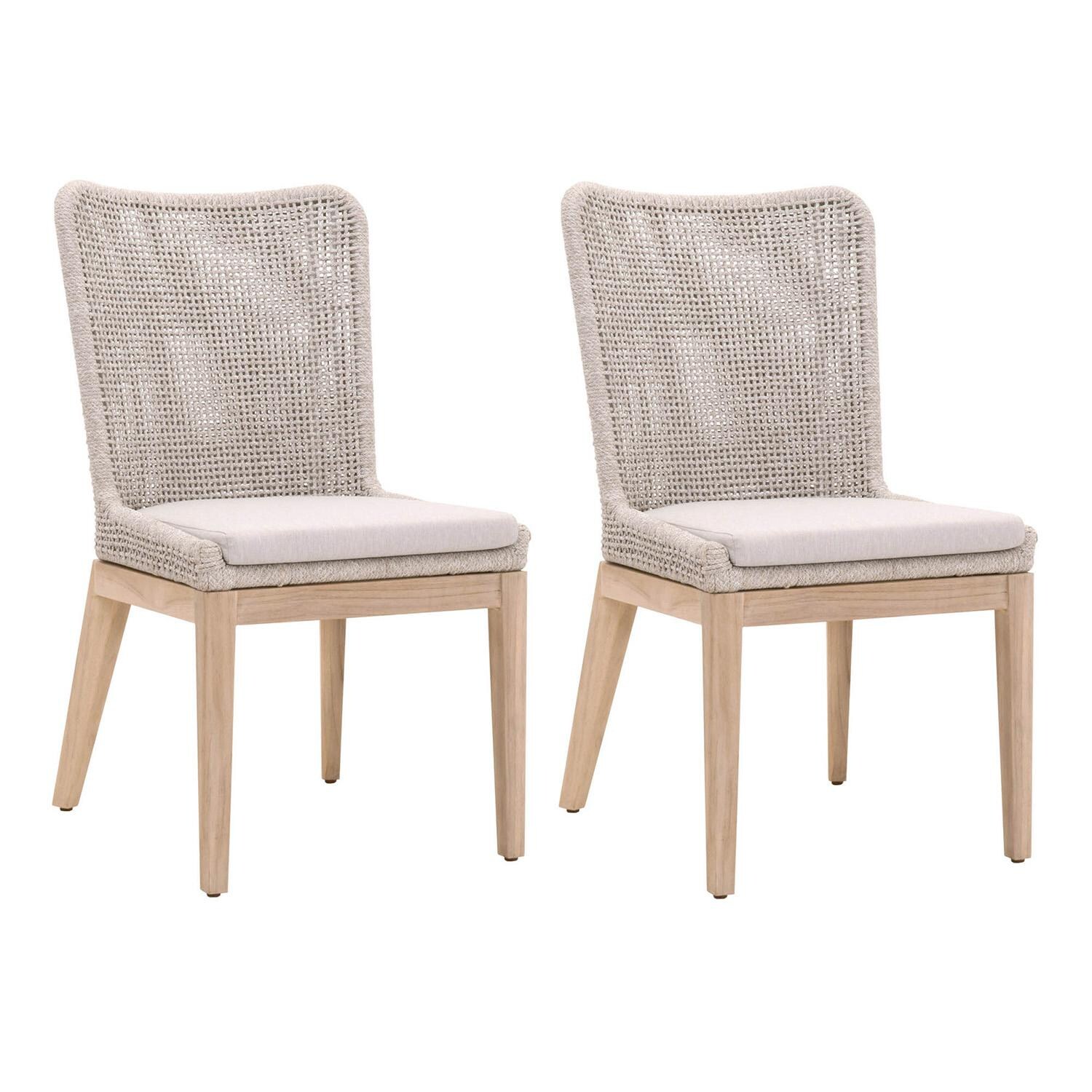 Lakeview Corbin Bay 2 Pc Woven Rope Dining Side Chair in Taupe & White thumbnail