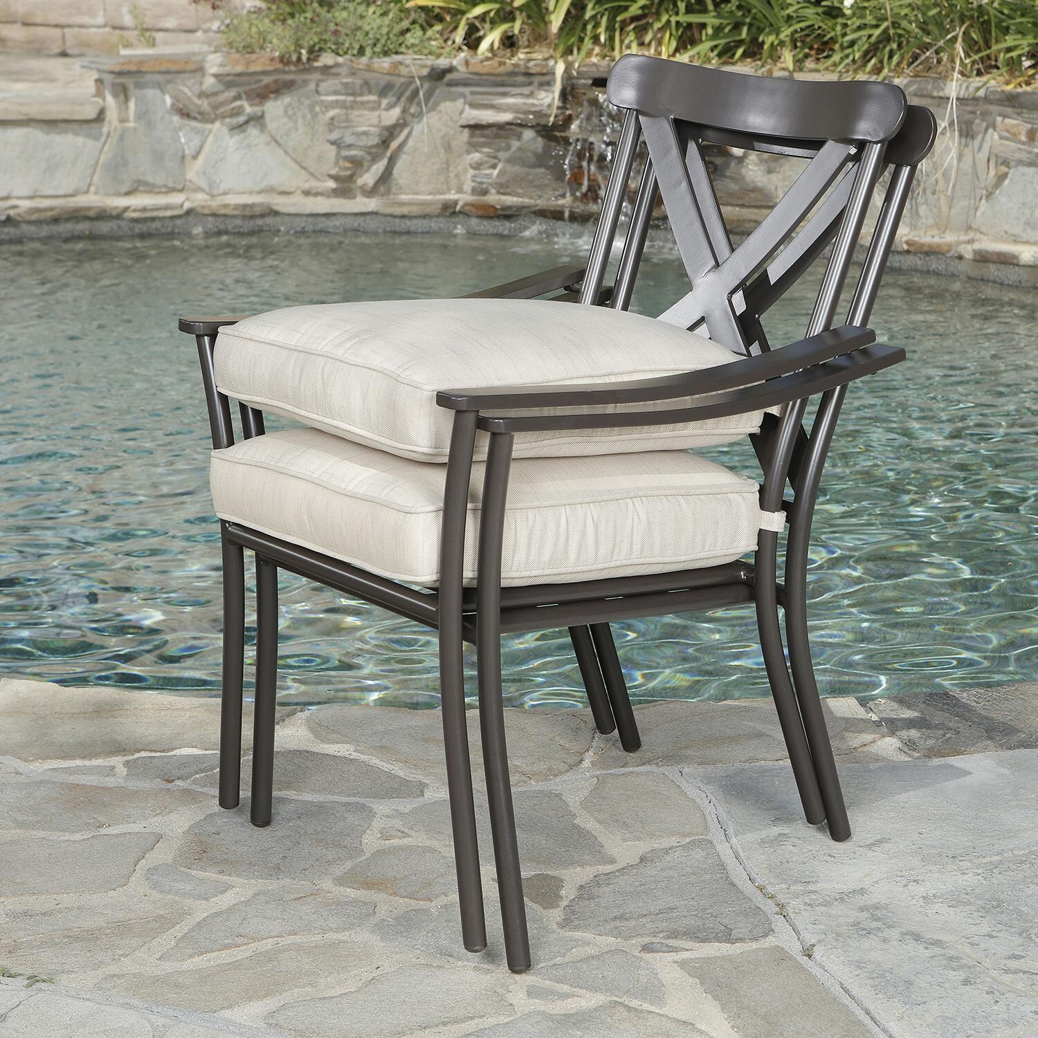 Lakeview Outdoor Designs Conde 7 Piece Aluminum Patio Dining Set - Patio Dining Chairs Can Be Stacked thumbnail