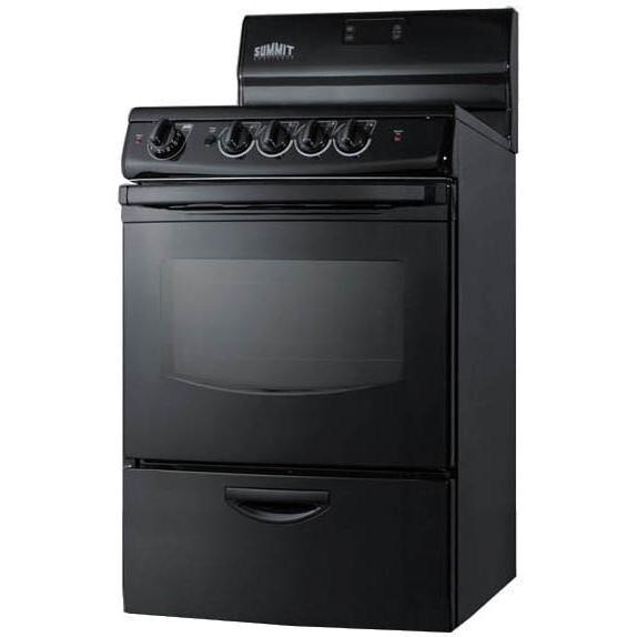 Summit 24-Inch 4-Burner Electric Glass Top Range - Black - Angle thumbnail