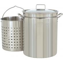 Bayou Classic Pots With Steam/Boil Basket 44 Quart Stainless Steel Stock Pot image