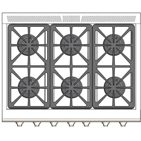 Capital Precision II 36-Inch 6-Burner Natural Gas Range - Top View thumbnail