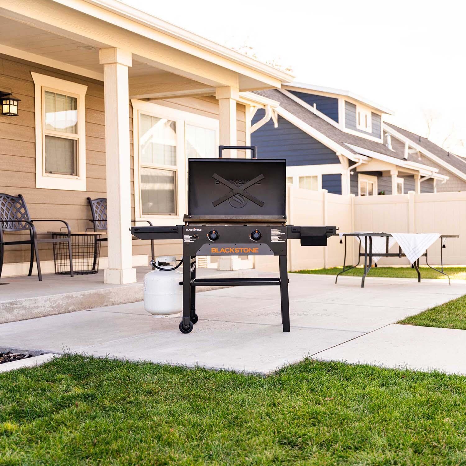 Blackstone 2287 28 Inch Griddle W/ Hood - Hood Open - Lifestyle thumbnail