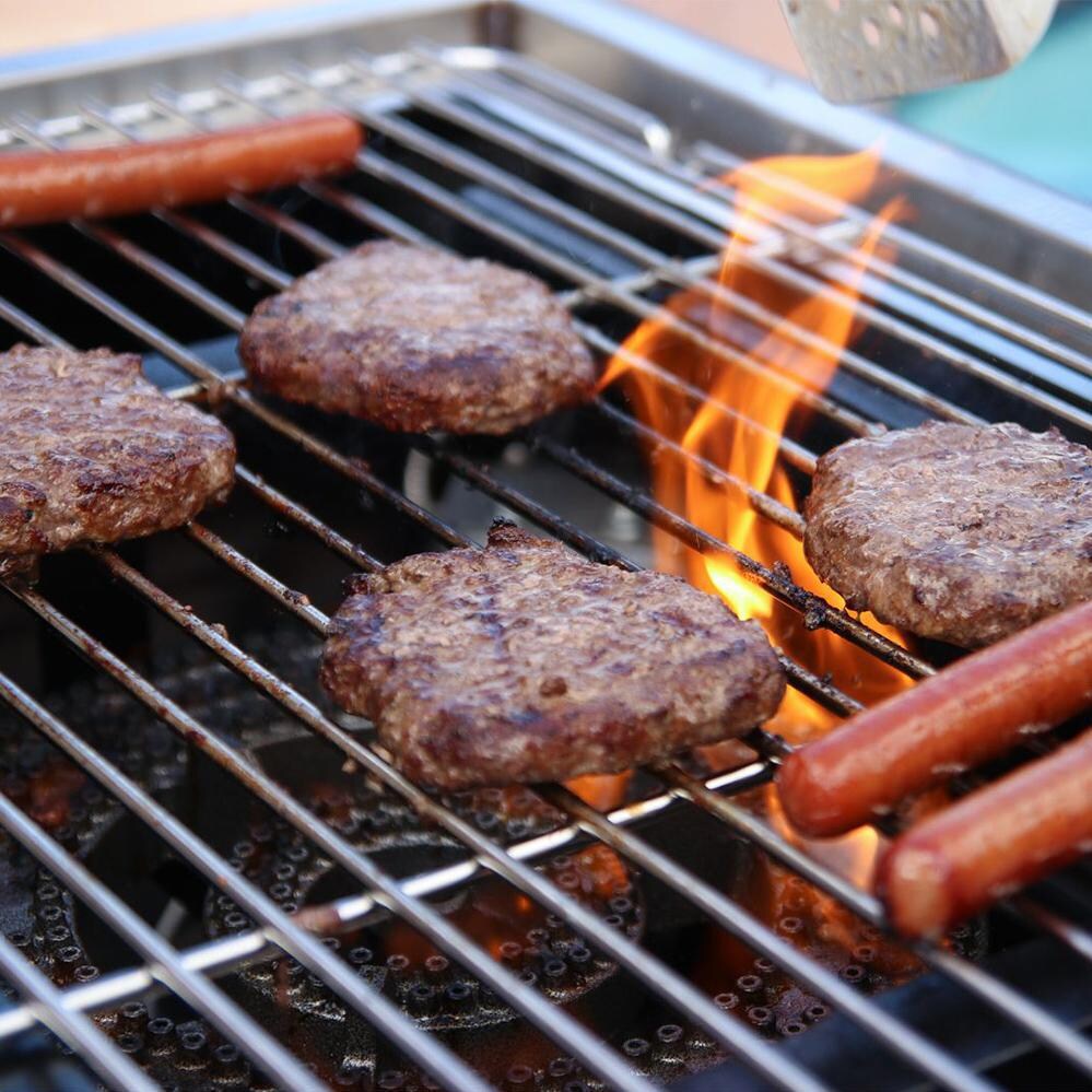 My Hibachi BBQ Flattop Grill - Grilling Burgers And Hot Dogs thumbnail