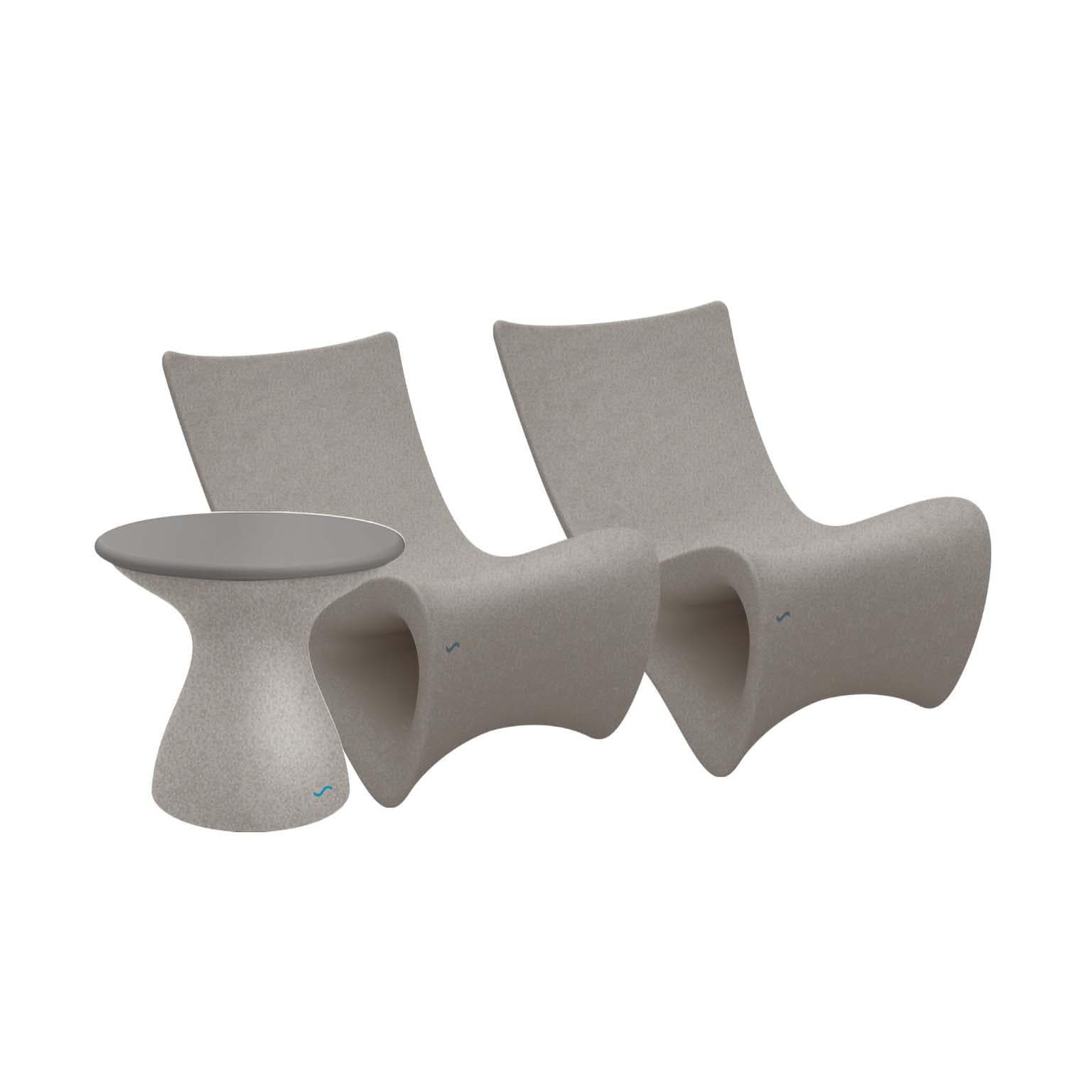 Ledge Lounger Autograph In Pool Chair (Set of 2) W/Side Table - Sandstone W/Gray Lid - White Background thumbnail