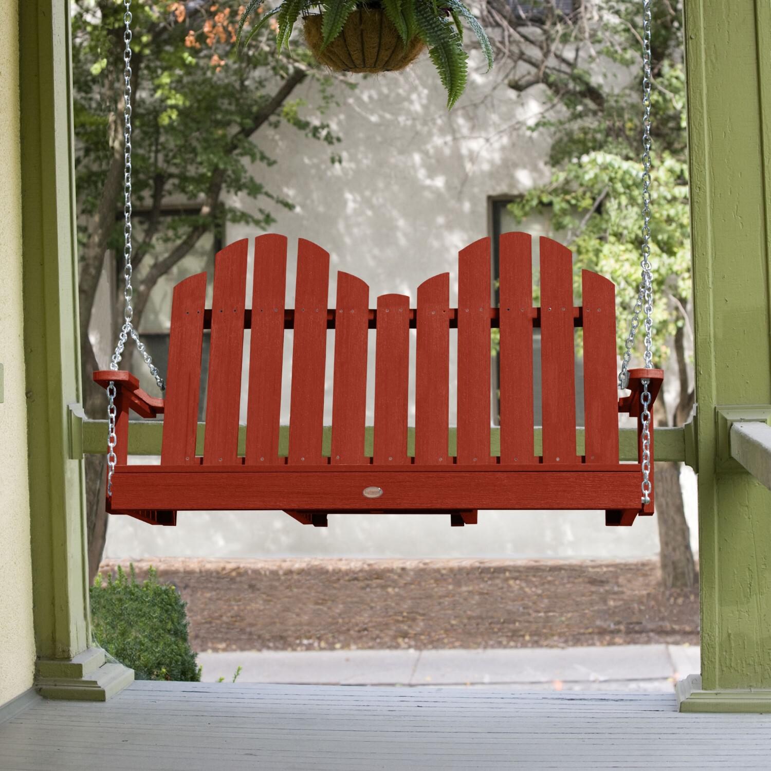 Lakeview Paradise Key 4-Foot Porch Swing - Rustic Red - Front thumbnail