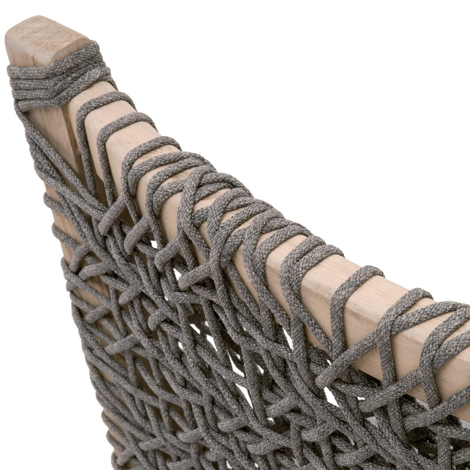 Blushing Bay Woven Rope Dining Chair in Dove - Set of 2 - By Lakeview - Rope Detail thumbnail