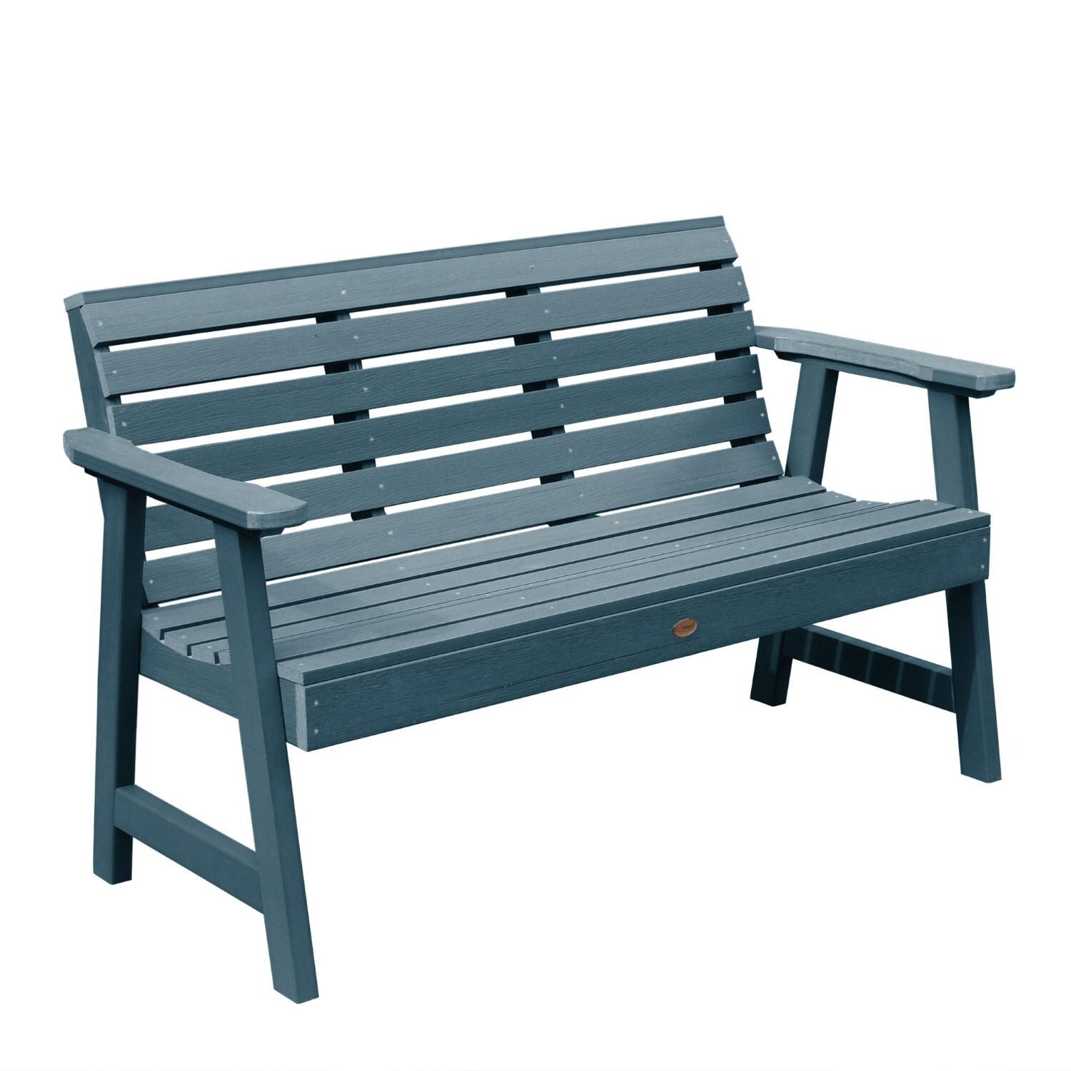 Lakeview Elm Pointe 5-Foot Picnic Bench - Nantucket Blue - On White thumbnail