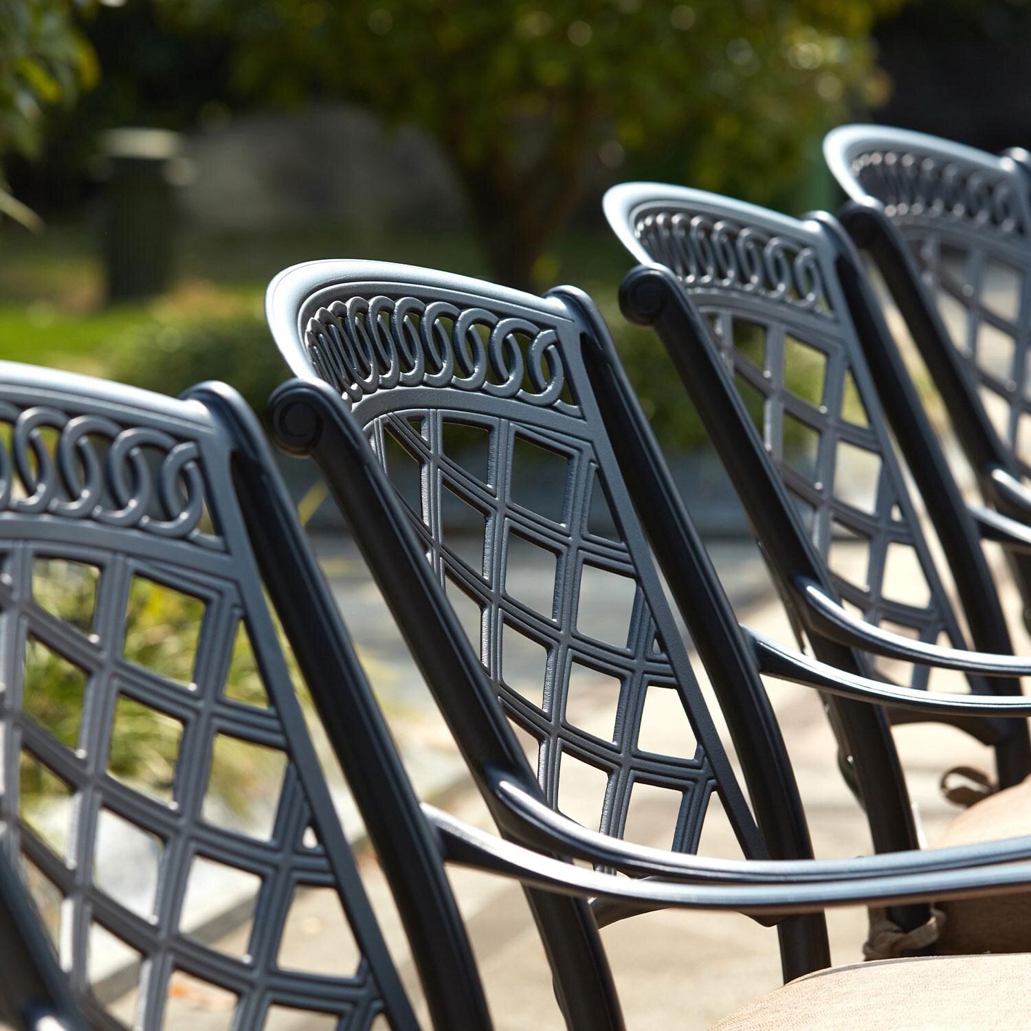 Darlee Sedona 5 Piece Cast Aluminum Patio Dining Set - Antique Bronze - Dining Chairs - Lifestyle thumbnail