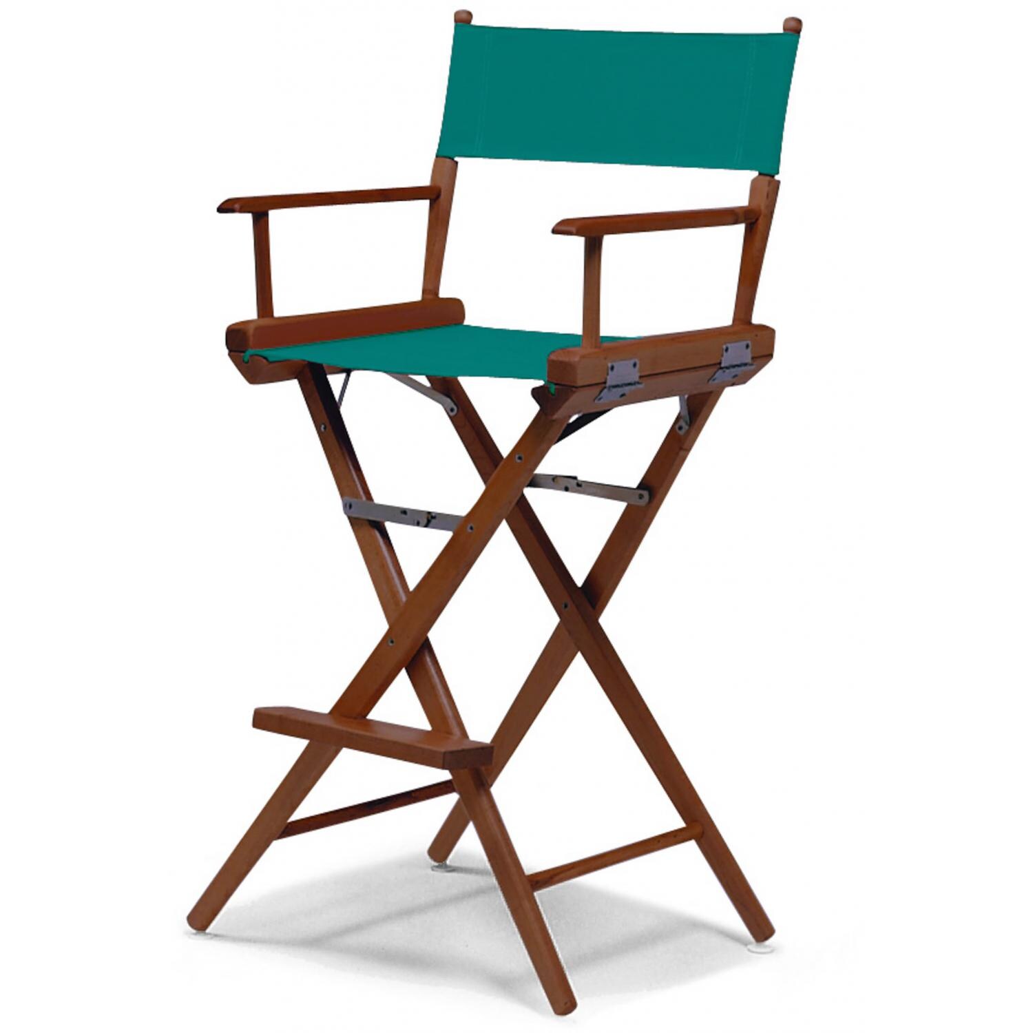 World Famous Bar Height Director Chair By Telescope Casual - Walnut/Teal