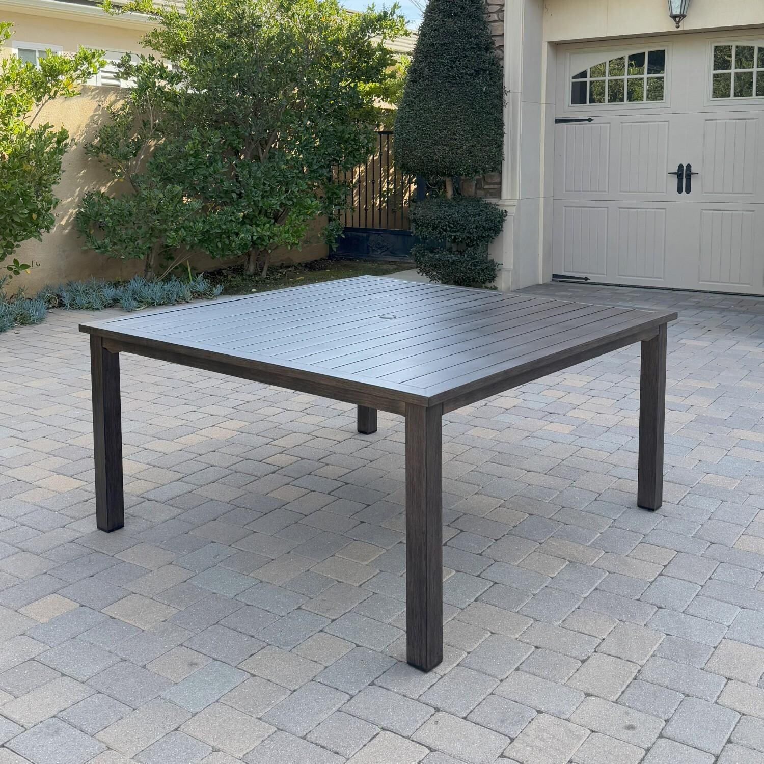 Atlantis 61 1/2-in Walnut Aluminum Square Dining Table by Darlee