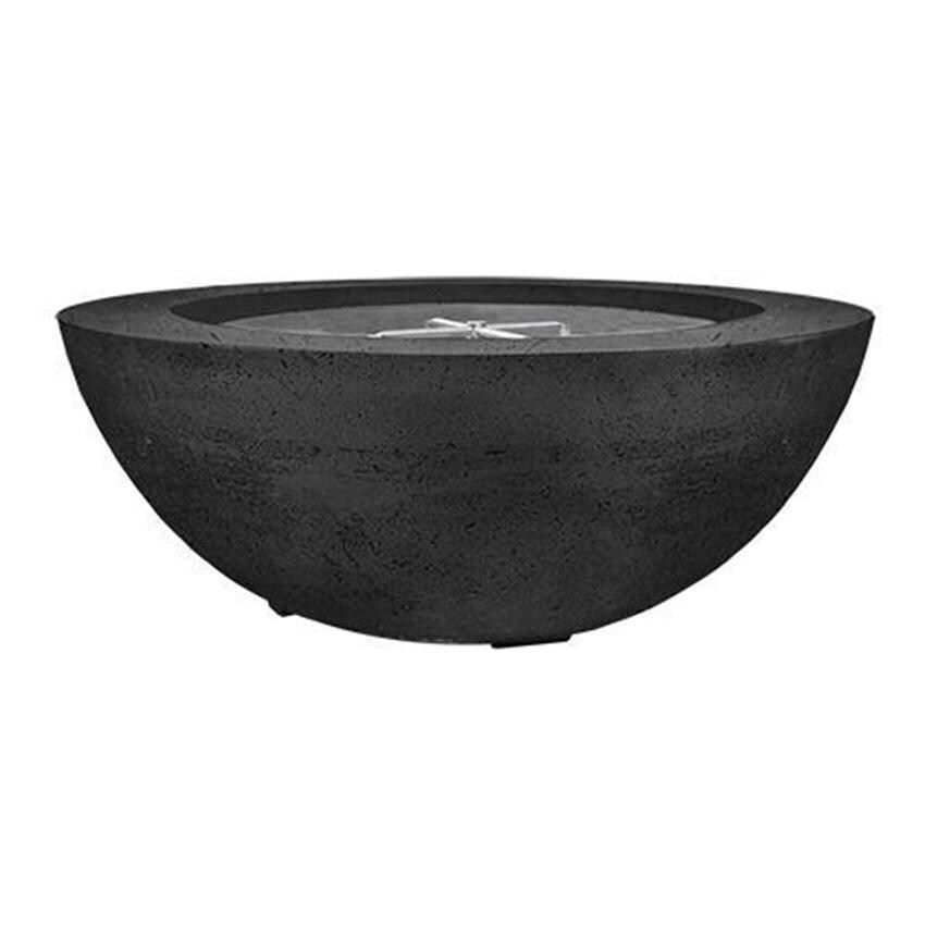 Moderno 6 39-in Round Glass Fiber Reinforced Concrete Propane Fire Bowl in Ebony by Prism Hardscapes - White Background thumbnail
