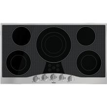 Viking 36-Inch 5-Burner Drop-In Electric Cooktop - Stainless Steel And Black - RVEC3365BSB image