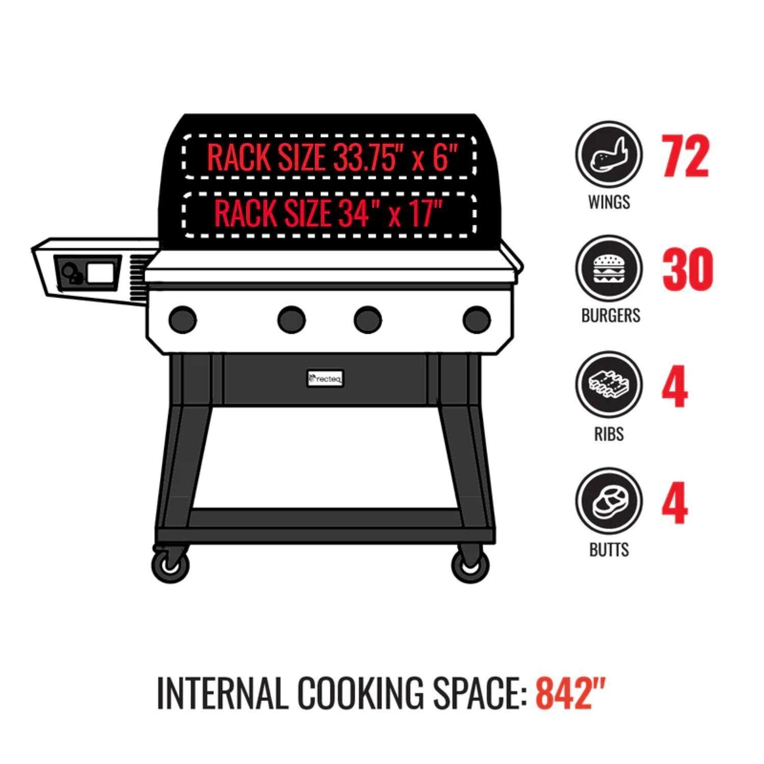recteq RT-825XF X-Fire Pro 825 4-Burner Wood Pellet Grill - Cooking Space - Detail thumbnail