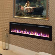 Touchstone Home Products Sideline 100-Inch Wall Mount/Flush Mount Electric Fireplace With Black Glass Surround - 80032
