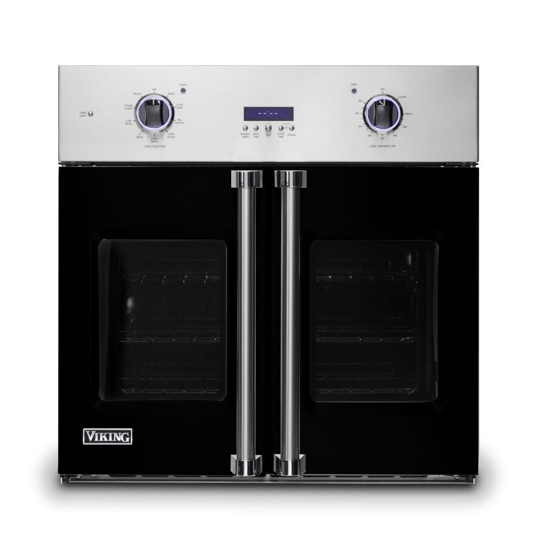 Viking Professional 7 Series 30-Inch Built-In Electric French Door Convection Oven - Black - VSOF7301BK