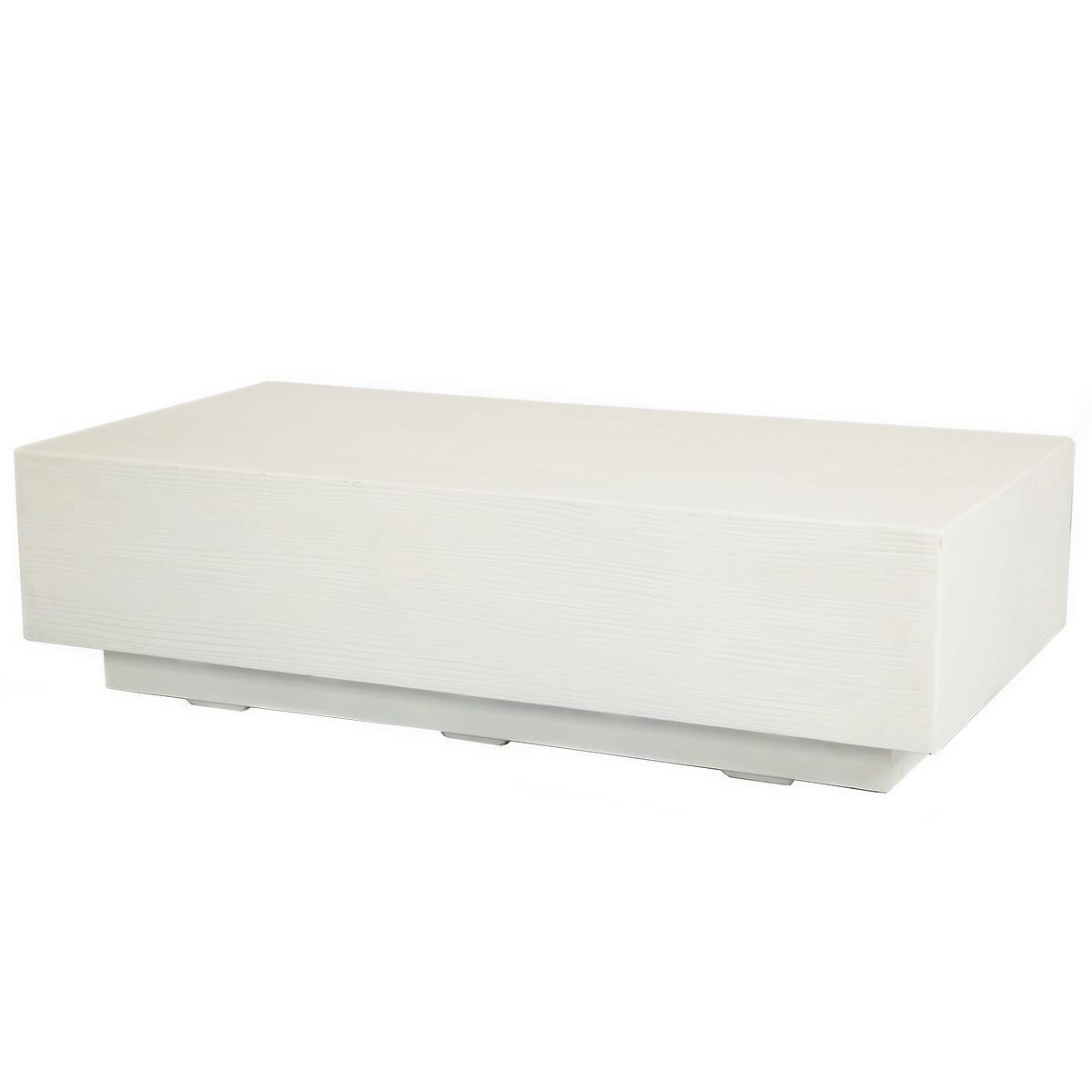 Sunset West - Coastal Teak 7 Piece Patio Conversation Set W/ End Table, Coffee Table, Tank Cover, & Sunbrella Canvas Canvas Cushions - Bazaar 60 X 30 Inch Rectangular Faux Bois Patio Coffee Table - White Background thumbnail