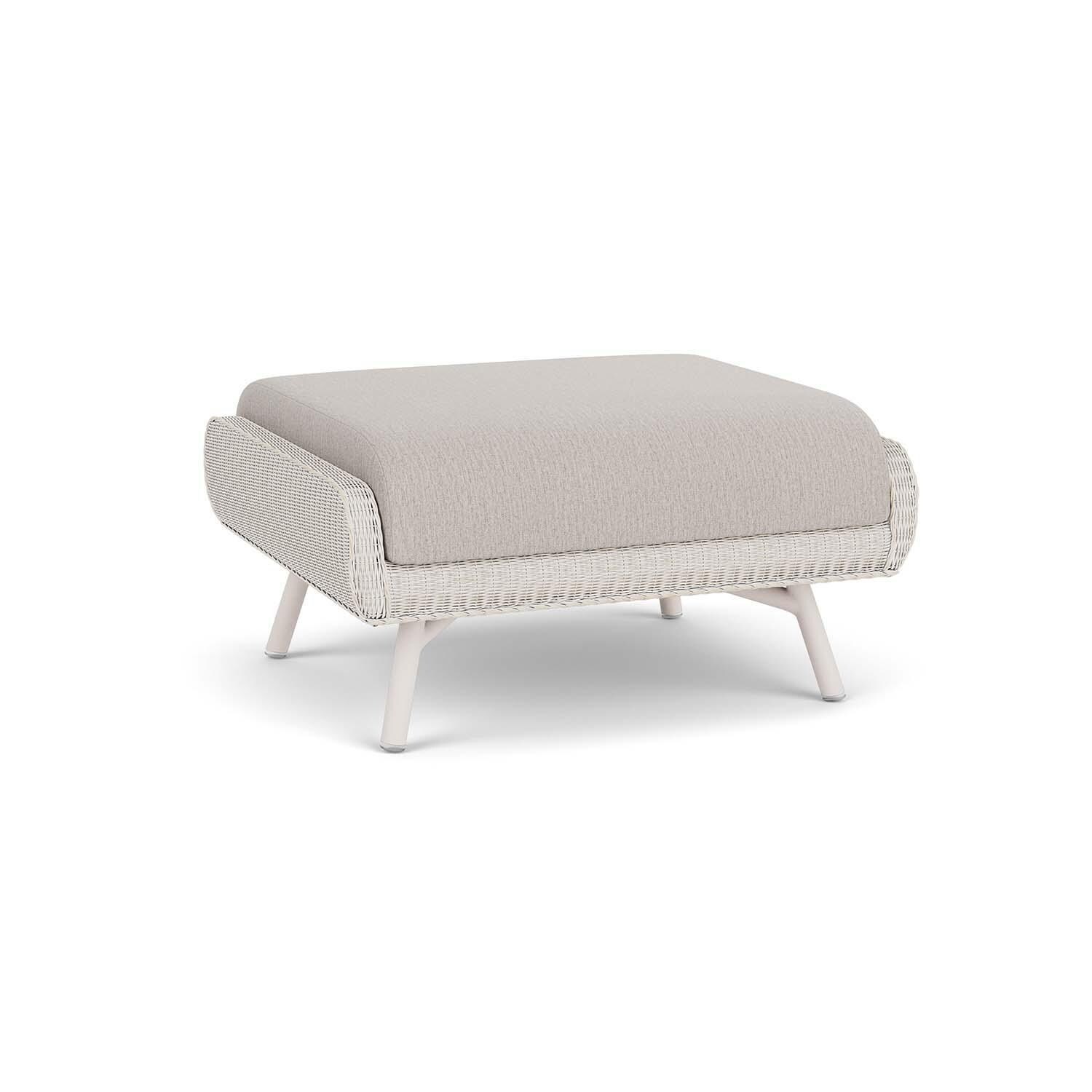 Lloyd Flanders Essence Ottoman W/Remy Cloud Fabric - Antique White Finish - Back Left thumbnail