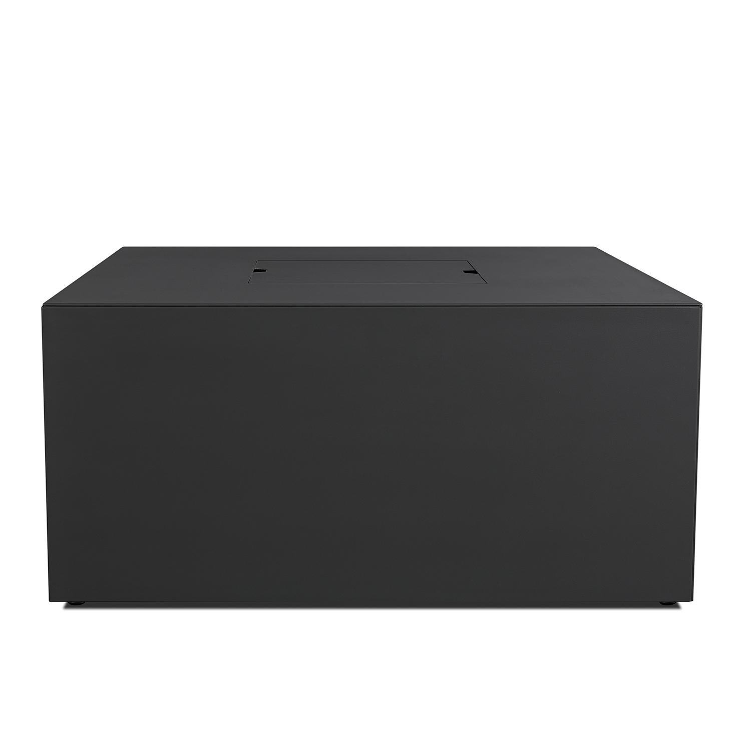 Lakeview Outdoor Designs SC2040LP-CHRC Lakeview Outdoor Designs Covewood 42-inch Square Propane Fire Table - Charcoal - Side View with Lid thumbnail