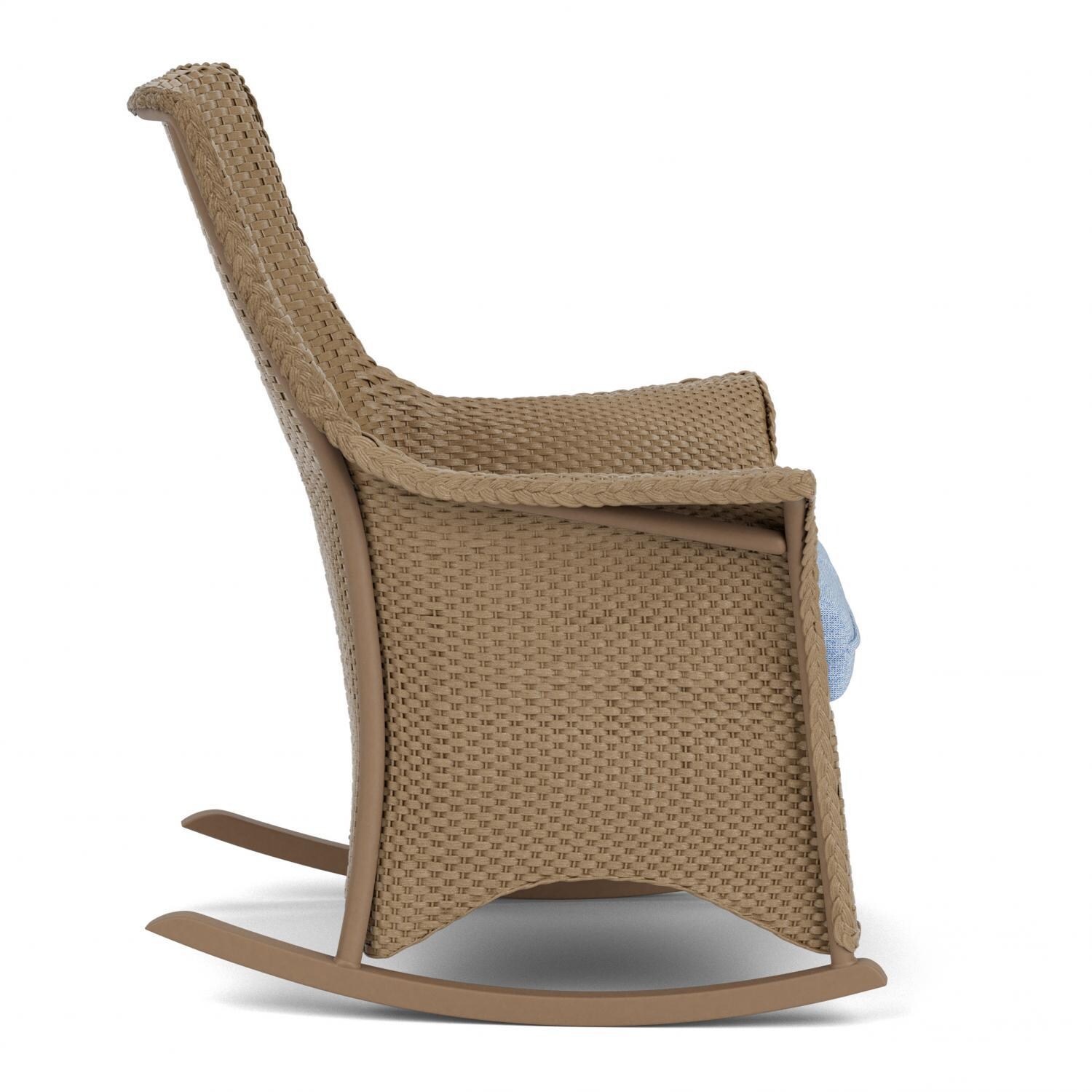 Lloyd Flanders Mandalay Porch Rocker in Fawn Finish with Demo Skyway fabric - Side thumbnail