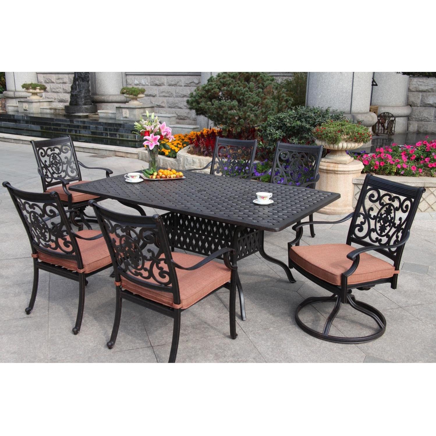 Darlee St. Cruz 6-Person Patio Dining Set - Antique Bronze thumbnail
