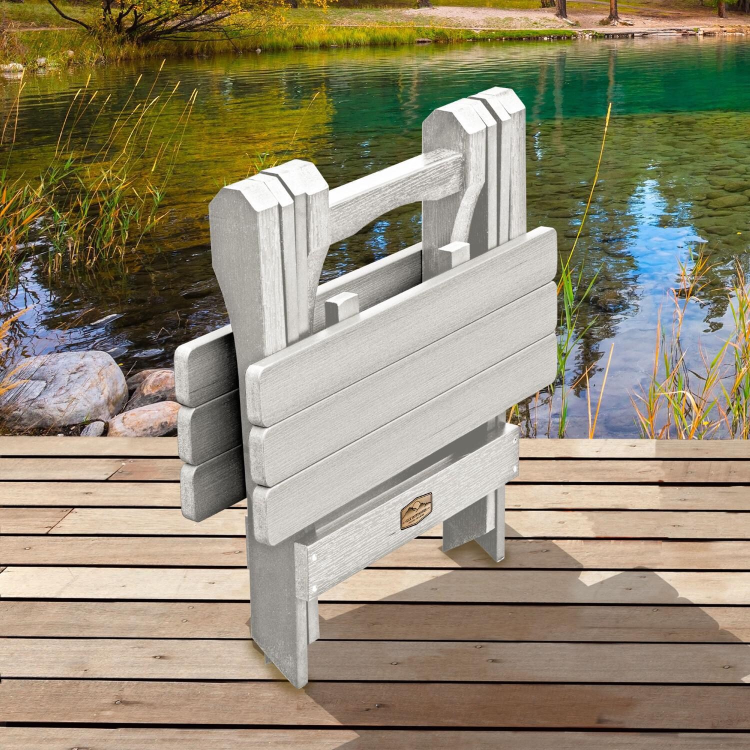 Lakeview The Charmville Folding Side Table - Harbor Gray - Folded thumbnail