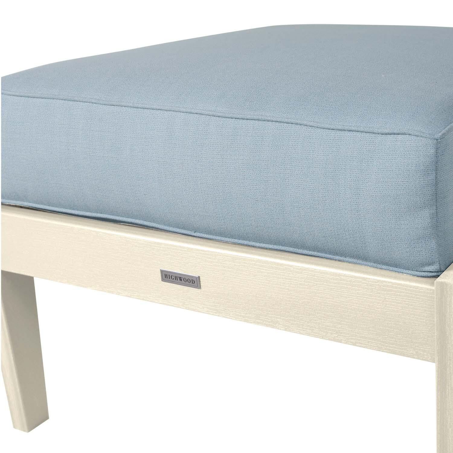 Blushing Bay Recycled Plastic Ottoman in Bliss Dew/Whitewash by Lakeview Outdoor Designs - Frame - Detail thumbnail