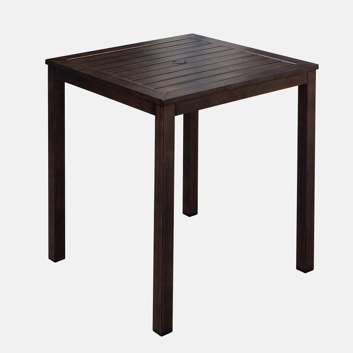 Atlantis 5 Pc Aluminum Bar Height Set w/Spa Cushions in Walnut By Darlee - Table - White Background thumbnail