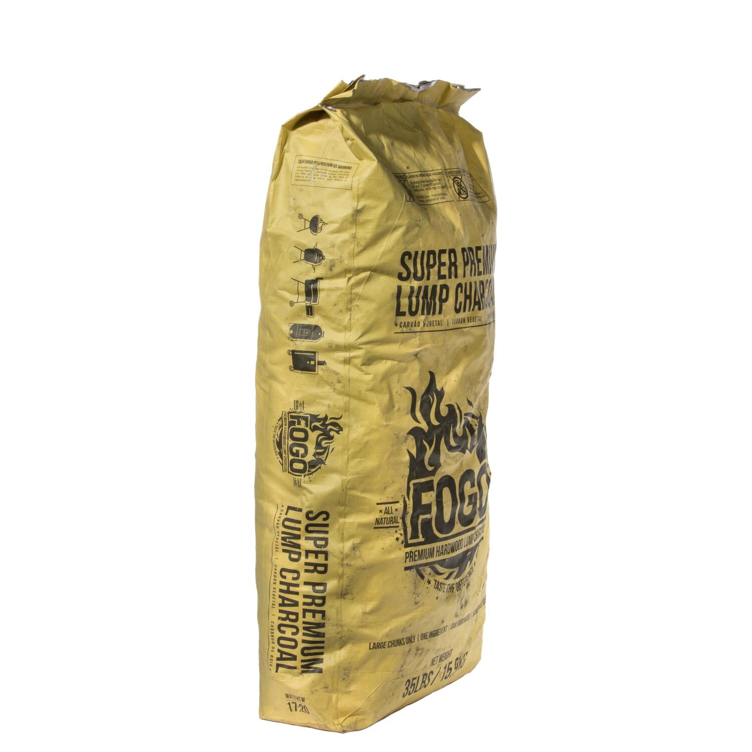FOGO Charcoal FP35 Super Premium Natural Hardwood Lump Charcoal - 35 Lbs - Side View thumbnail