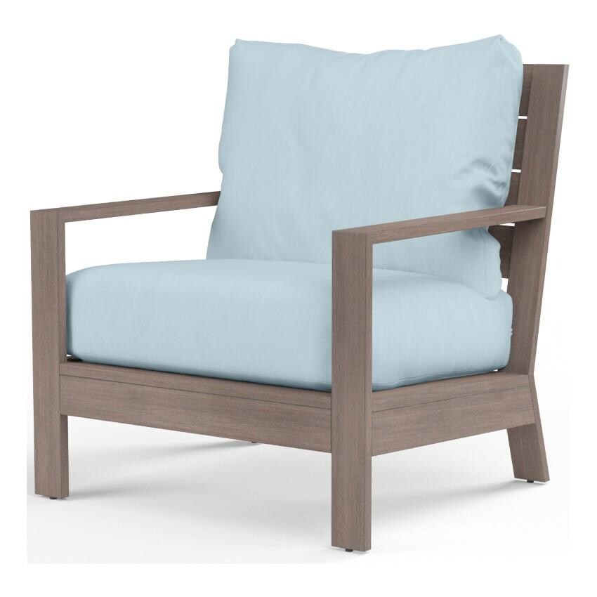 Laguna Aluminum Club Chair w/ No Welt in Driftwood/Canvas Skyline by Sunset West - White Background thumbnail