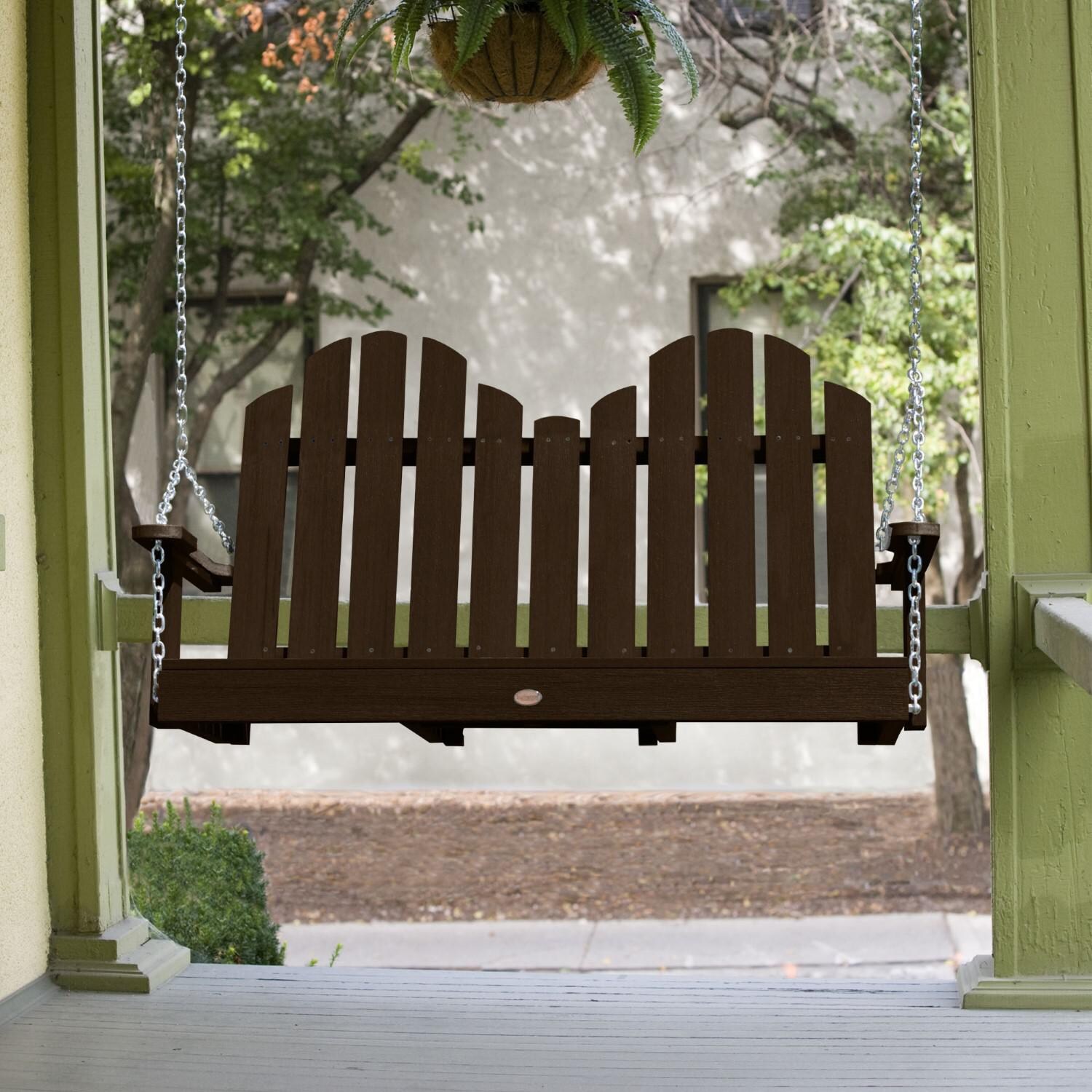 Lakeview Paradise Key 4-Foot Porch Swing - Weathered Acorn - Front thumbnail