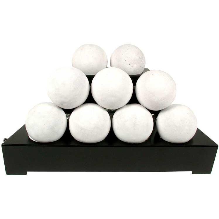 Rasmussen 20-Inch White ALTERNA FireBall Set With Vent-Free Black Chassis Burner  thumbnail