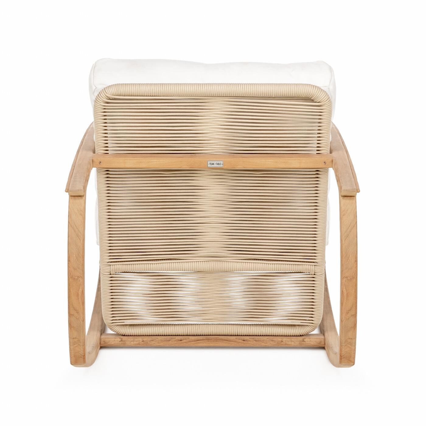 Teak + Table Capri Rocker in Natural - Back - White Background thumbnail