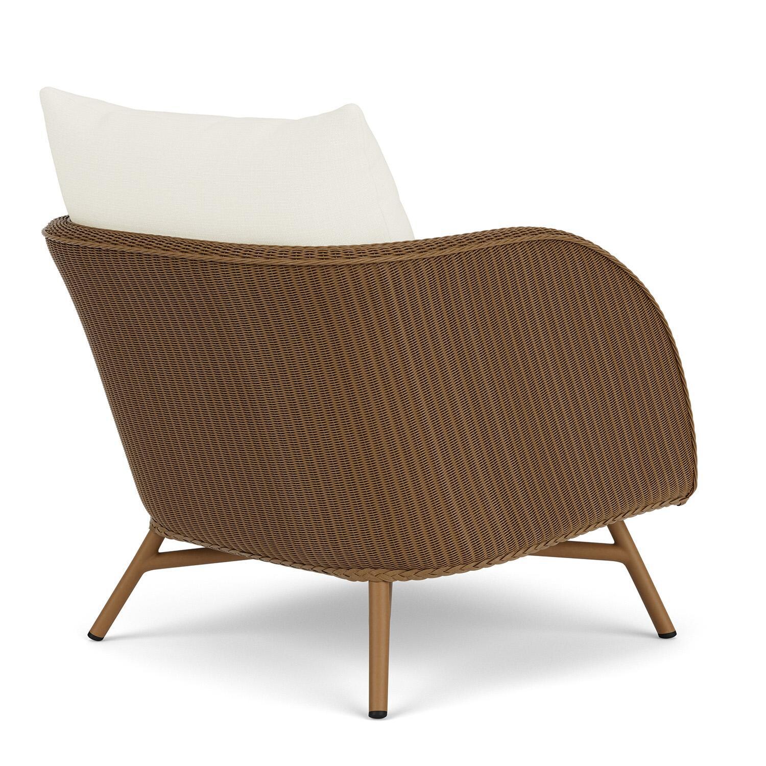 Lloyd Flanders Essence Lounge Chair W/Sailcloth Salt Fabric - Hickory Finish - Back Right thumbnail
