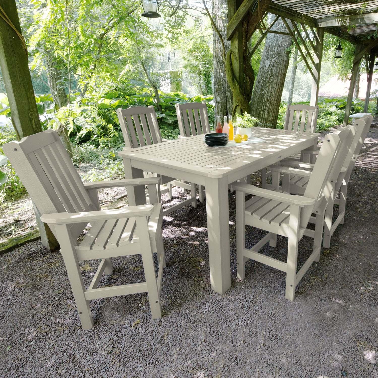 Hart Lane 7 Pc Rectangular Counter Height Dining Set in Whitewash By Lakeview Outdoor Designs - Lifestyle thumbnail
