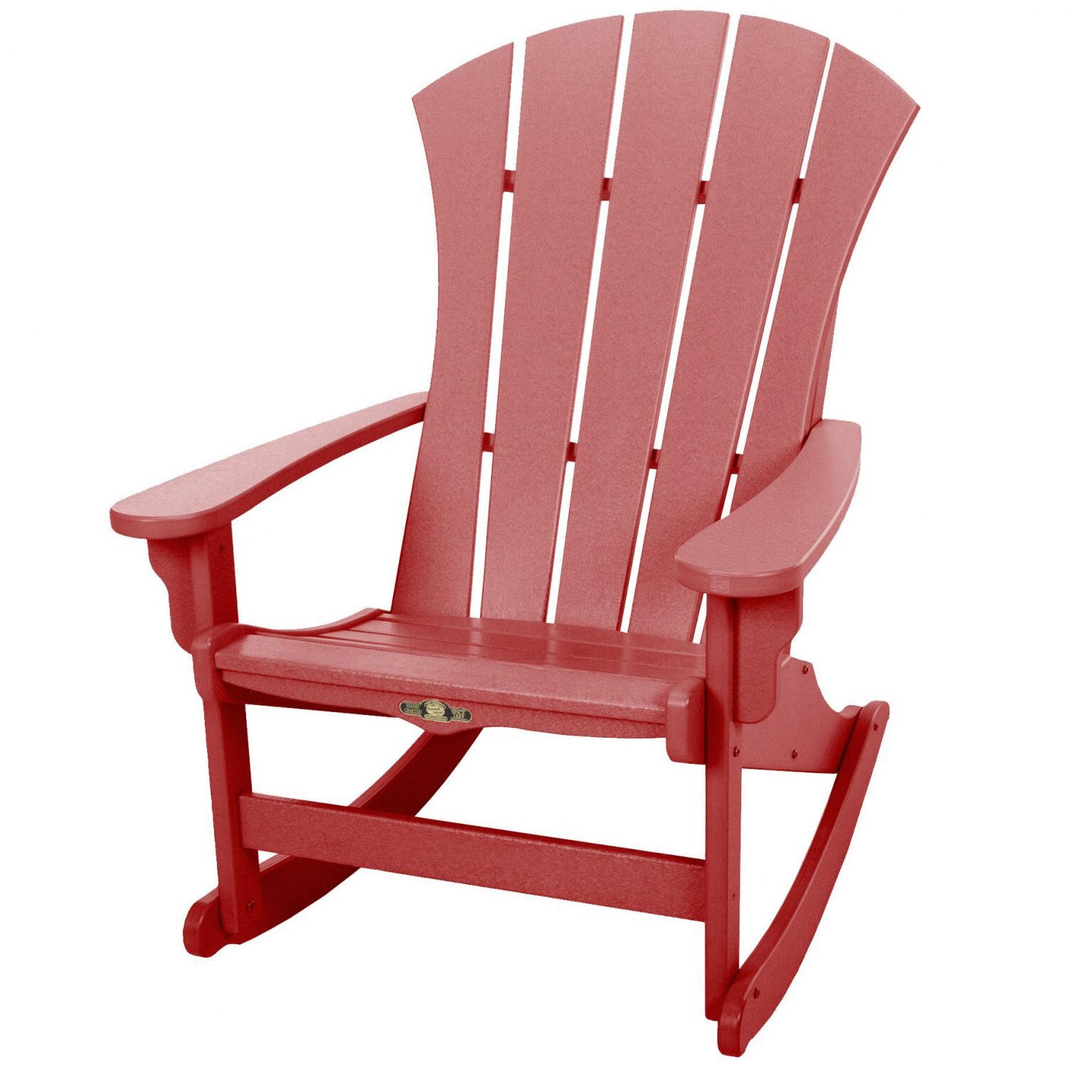 Pawleys Island Sunrise Poly Lumber Patio Adirondack Rocking Chair - Red