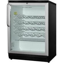 Summit Commercial 24-Inch 36 Bottle Freestanding Wine Cellar / Cooler With Towel Bar Handle - Stainless Steel / Black Cabinet - SWC6GBLTB image