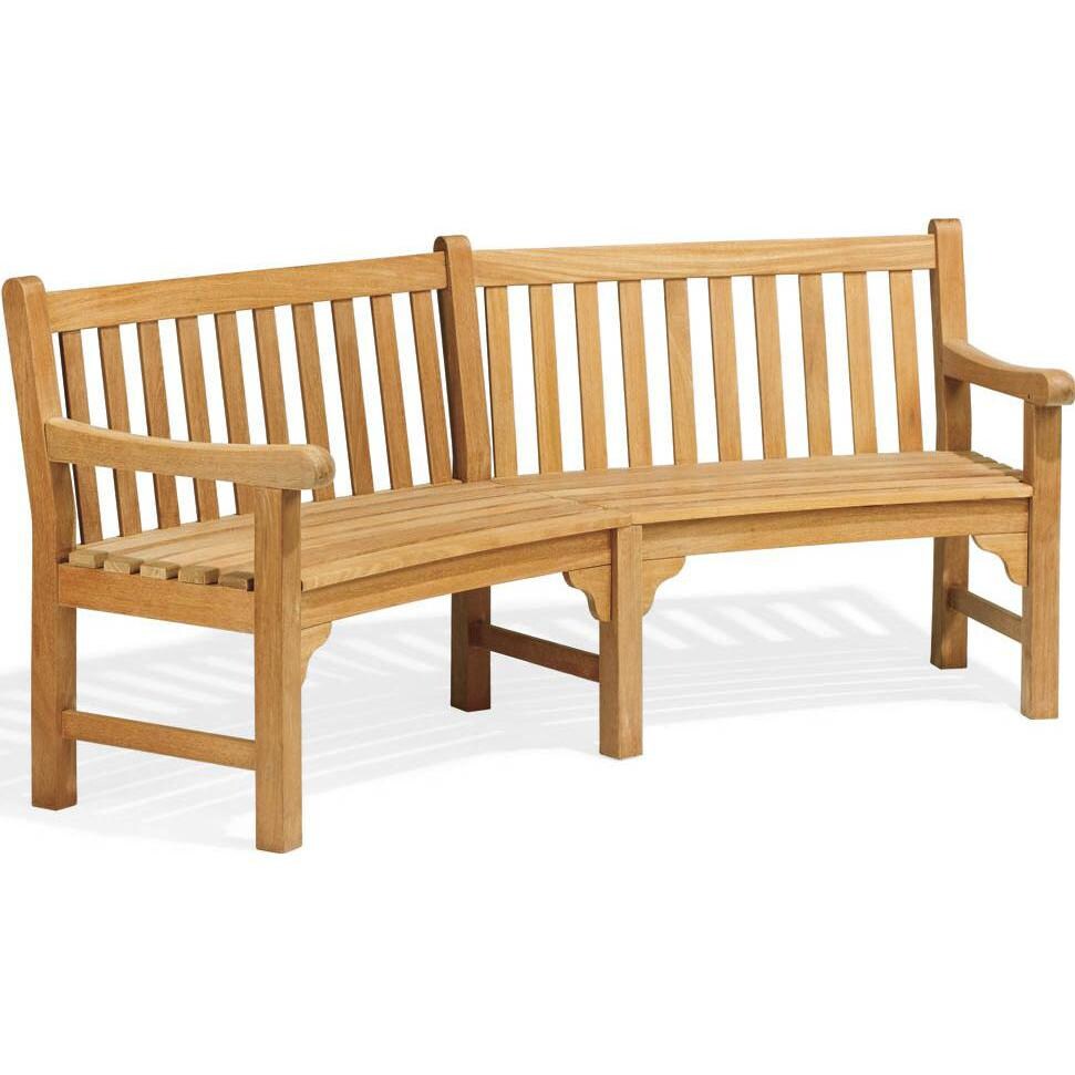 Essex 83-Inch Natural Shorea Curved Patio Bench thumbnail