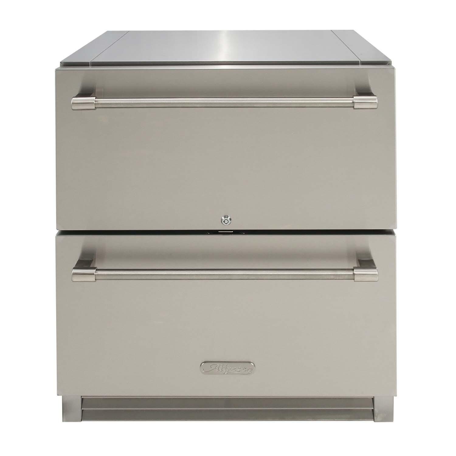 Alfresco AR-28D PolarCore 28-in 6.77 Cu.Ft.  Outdoor 2 Drawer Refrigerator - White Background thumbnail