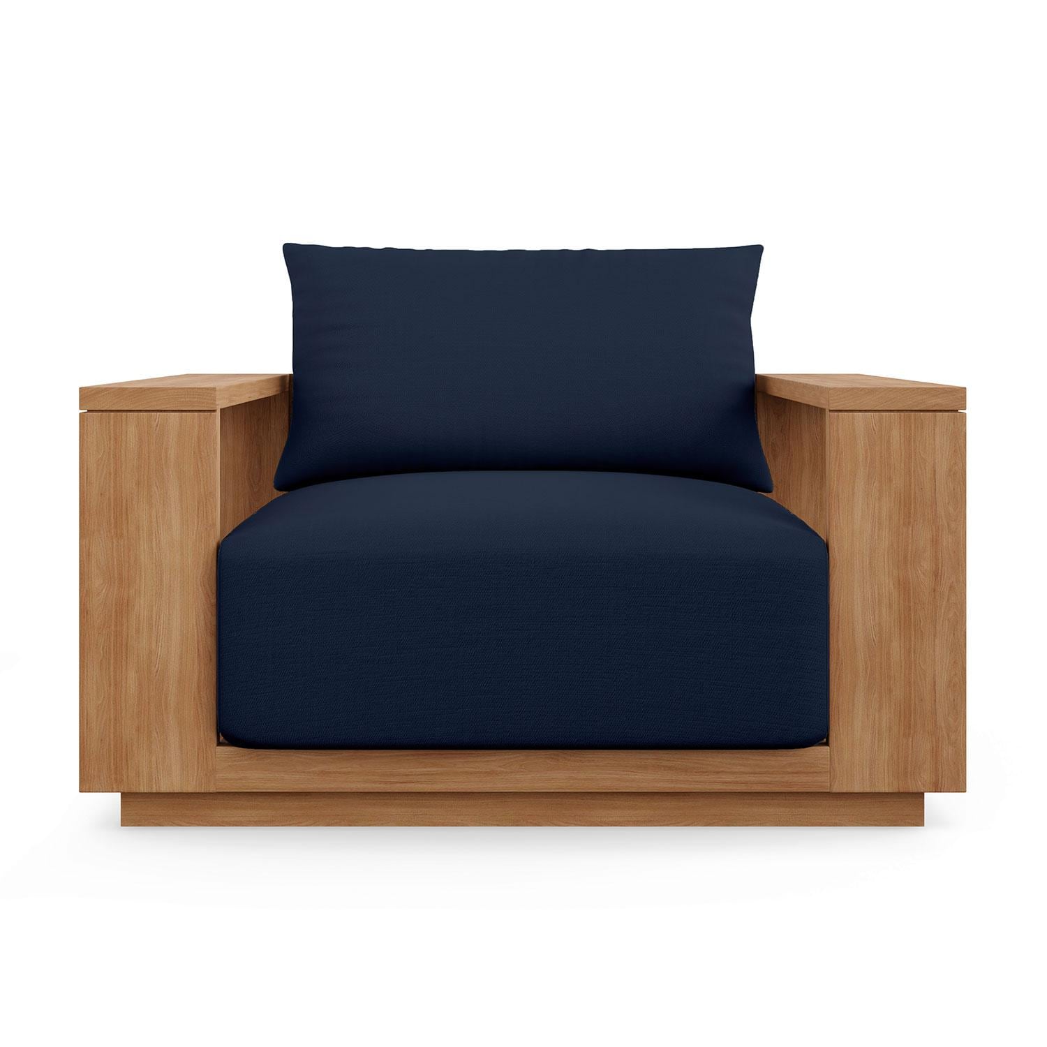 Bellawood Teak Luxe Club Chair in Indigo by Lakeview Outdoor Designs