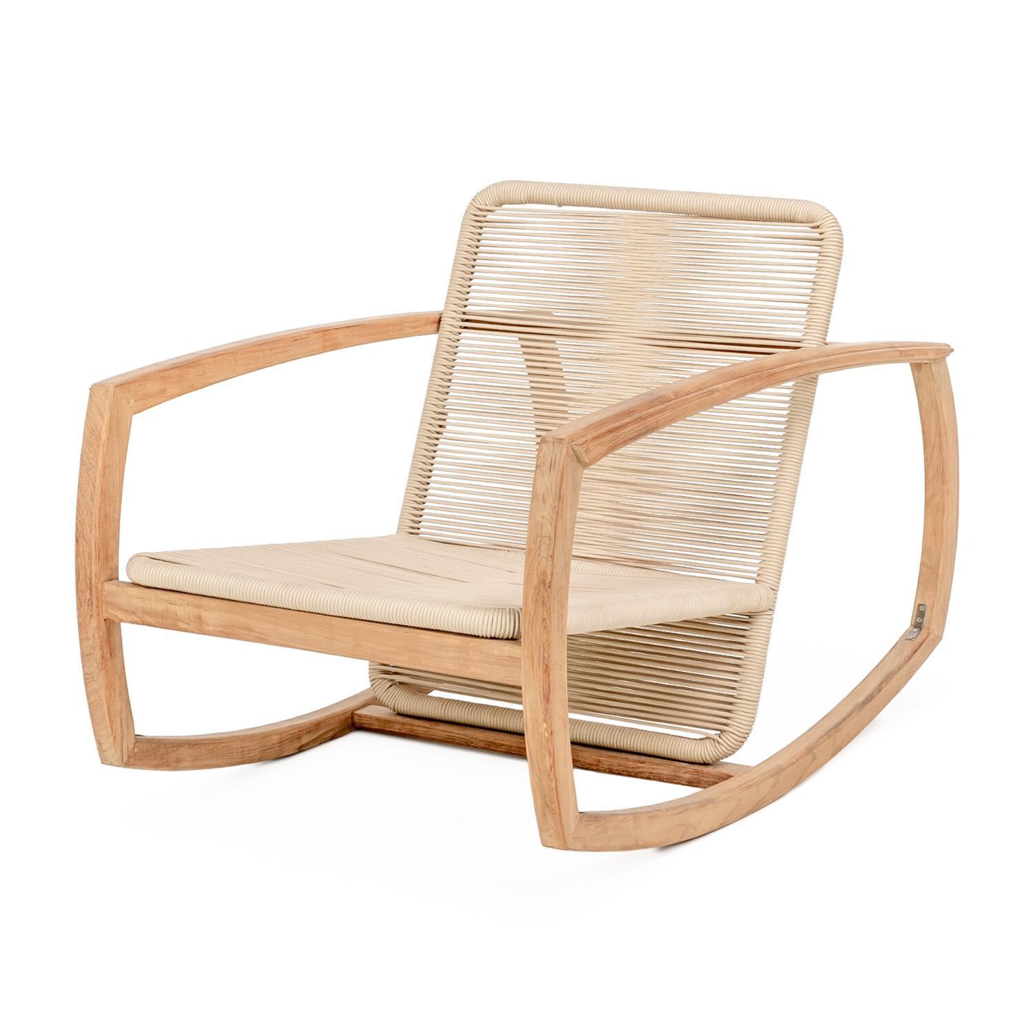 Teak + Table Capri Rocker in Granite - Frame - White Background thumbnail