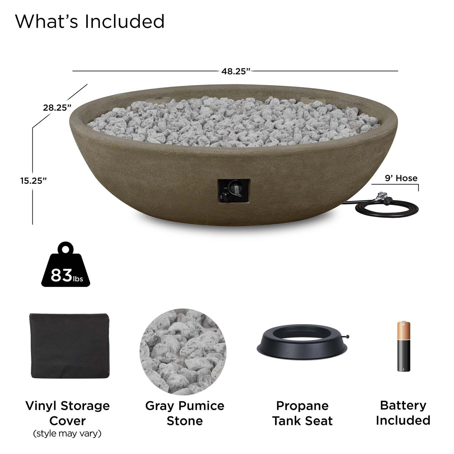 Creekwood 48 Inch Oval MGO Propane Fire Bowl in Glacier Gray by Lakeview Outdoor Designs - Included thumbnail