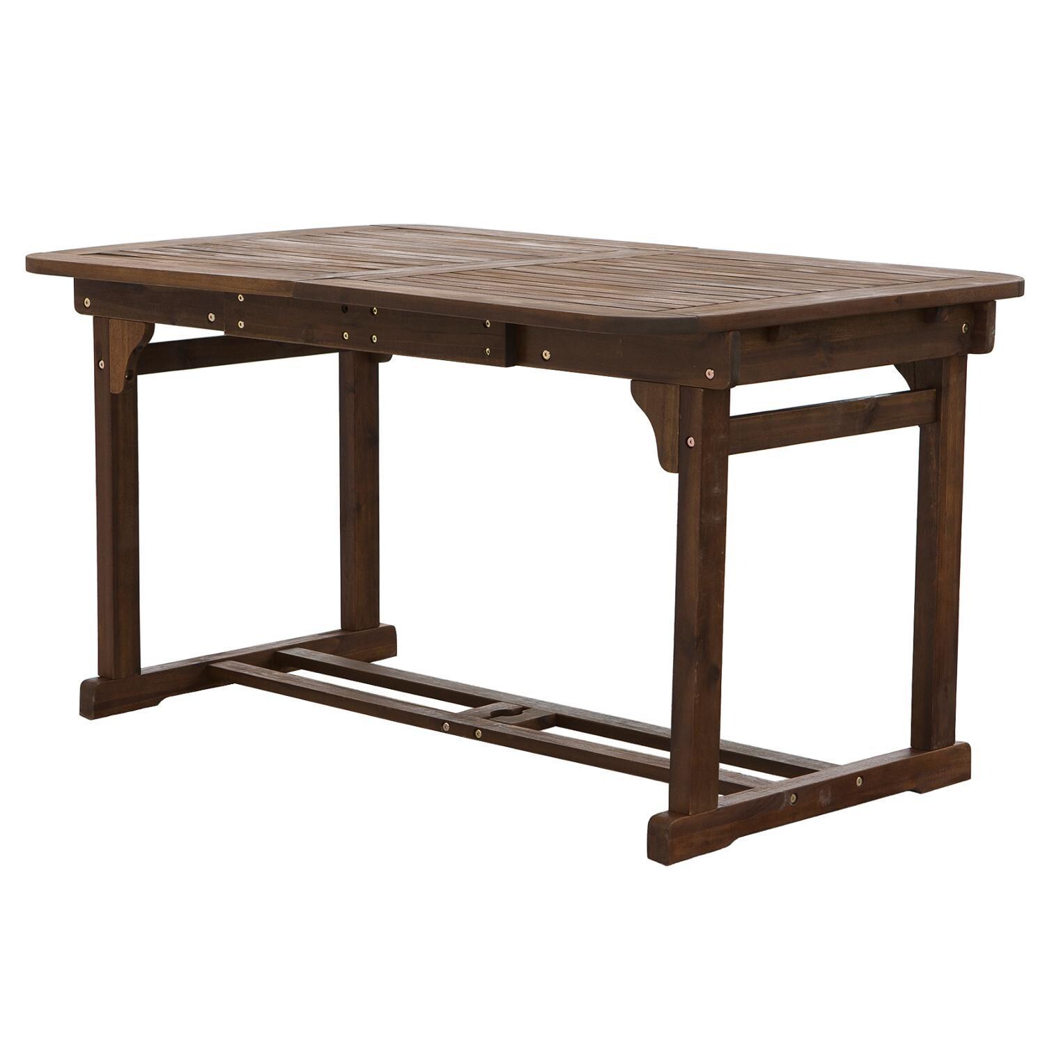 Ultimate Patio Horizon Way 55 X 35 Inch Rectangular Dark Brown Acacia Patio Dining Table - Angled View thumbnail