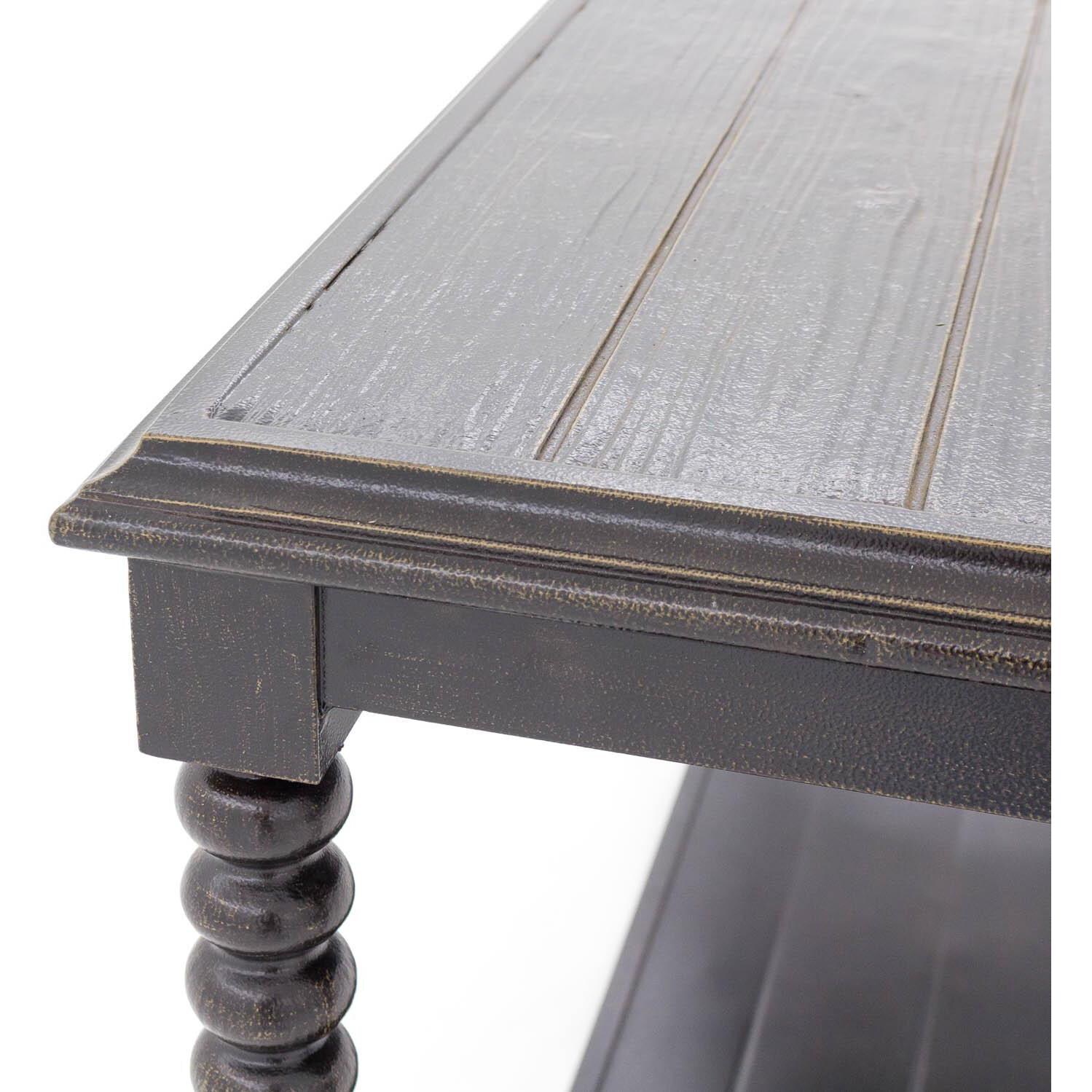 Du Monde 60 X 18 Inch Rectangular Cast Aluminum Outdoor Console Table - Corner Detail thumbnail