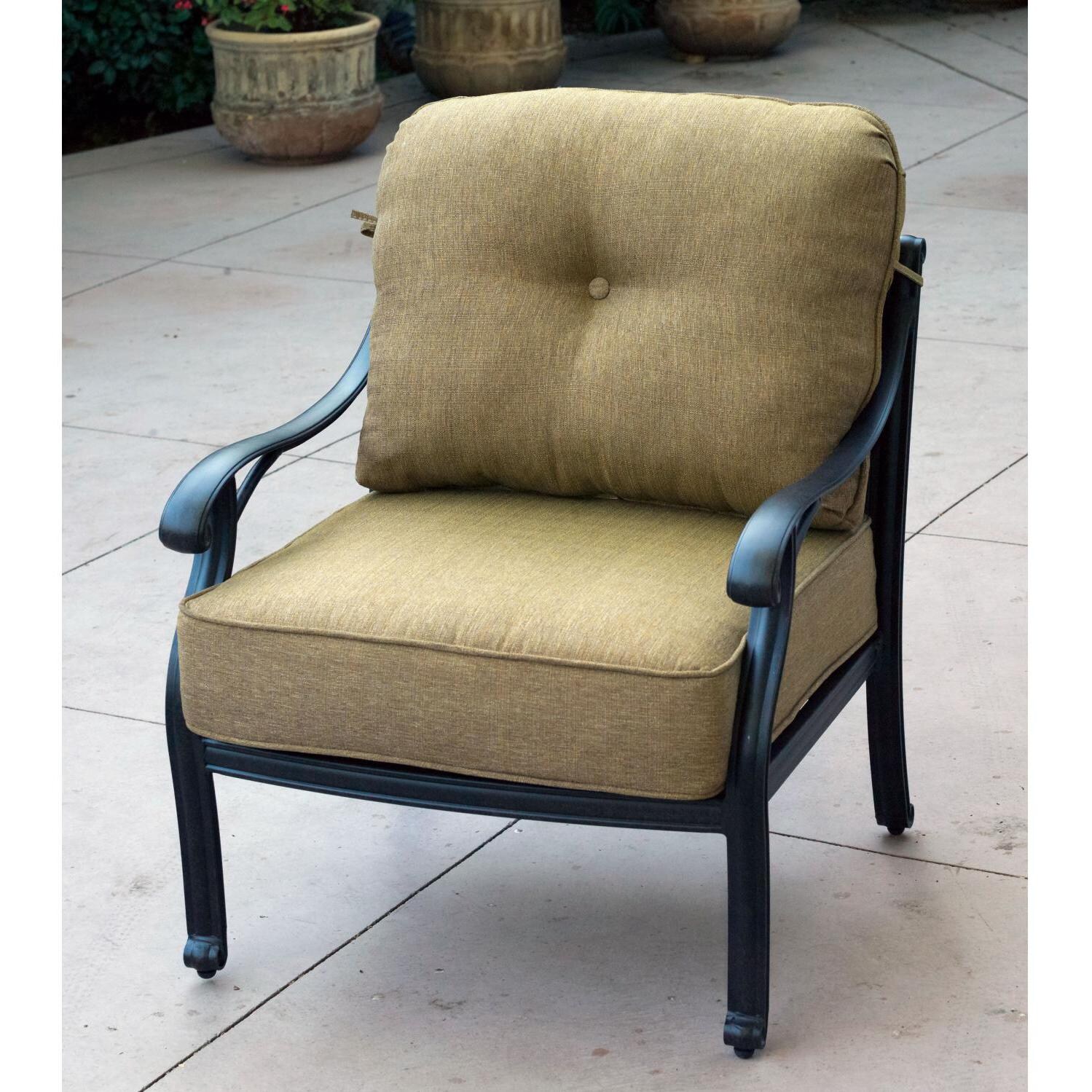 Darlee B/DL603-4PC-60BP Nassau 4 Piece Cast Aluminum Patio Conversation Set W/ 42 X 21 Inch Coffee Table & Sesame Cushions - Club Chair thumbnail