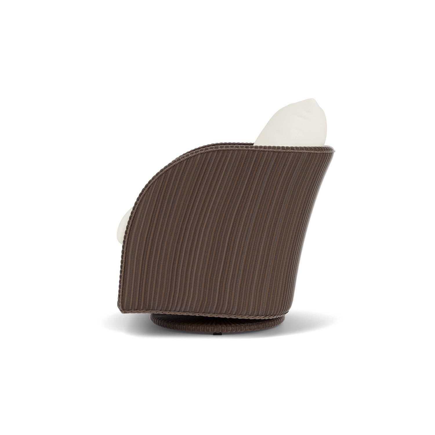 Lloyd Flanders Essence Swivel Glider Lounge Chair W/Sailcloth Salt Fabric - Bark Finish - Side thumbnail