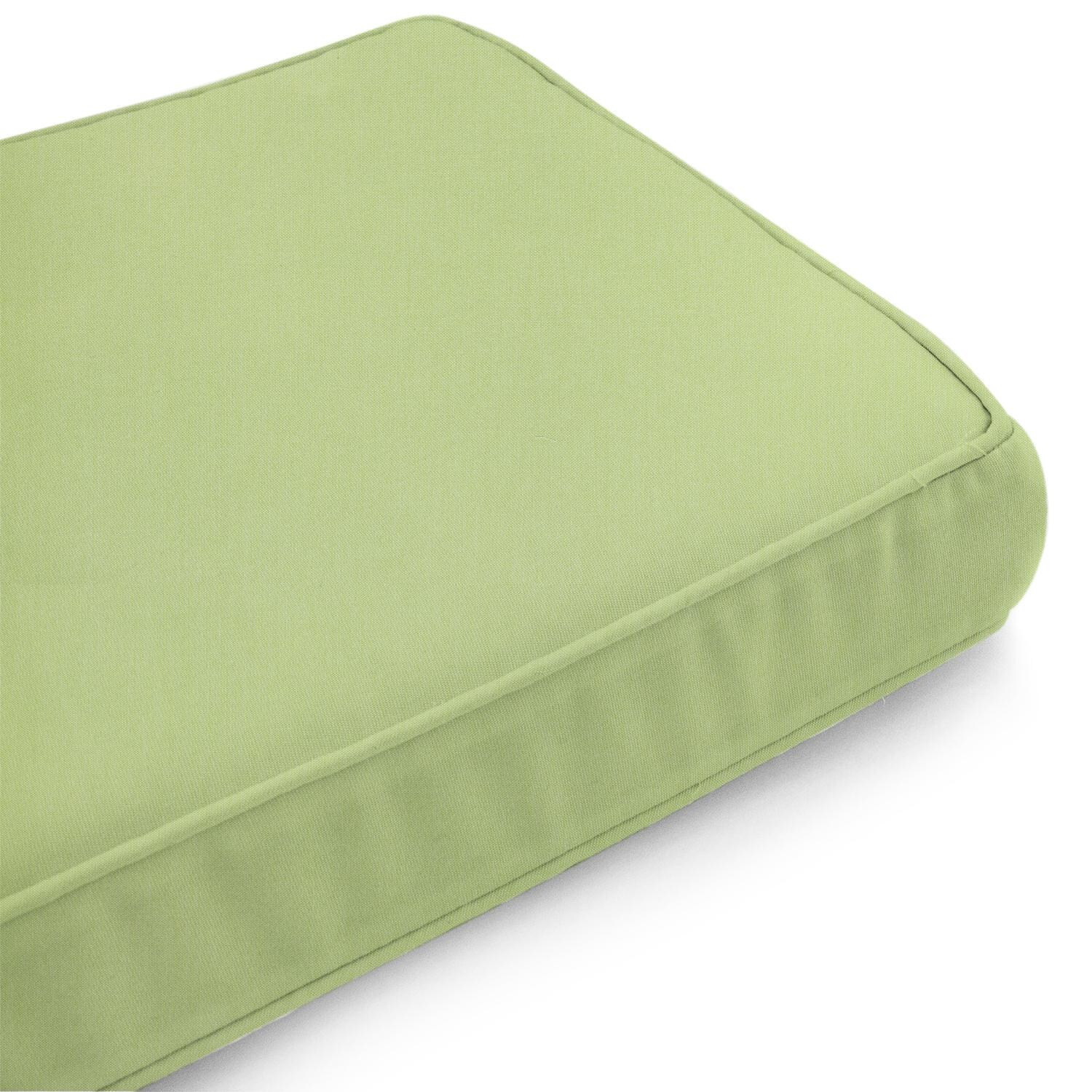 Sunbrella Canvas Parrot Medium Outdoor Replacement Bench Cushion W/ Piping By UltimatePatio.com - Corner Detail thumbnail