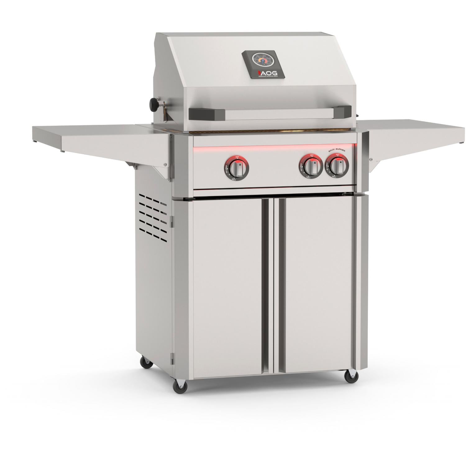 American Outdoor Grill L-Series 24-in 2-Burner Natural Gas Grill w/ Lights & Rotisserie Kit on Cart