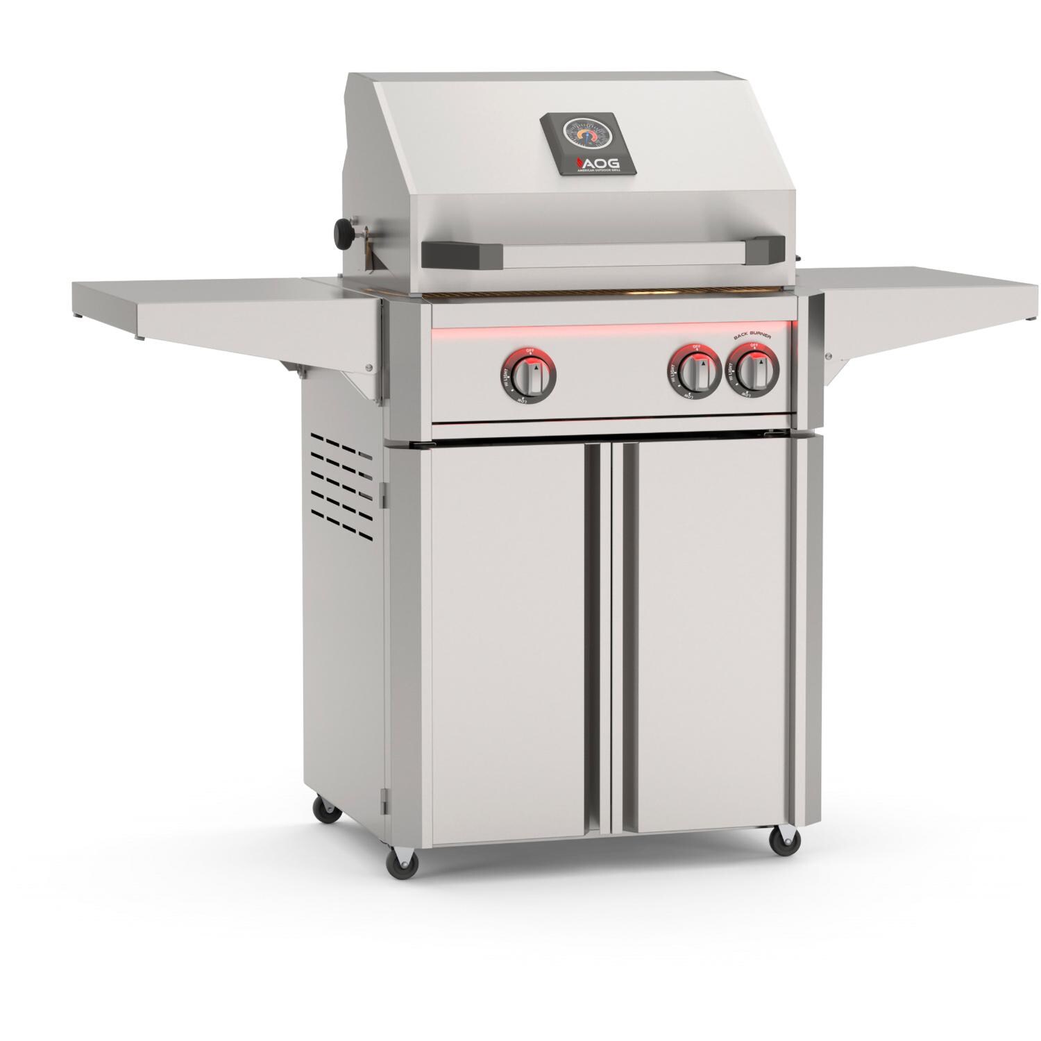 American Outdoor Grill L-Series 24-in 2-Burner Natural Gas Grill w/ Lights & Rotisserie Kit on Cart