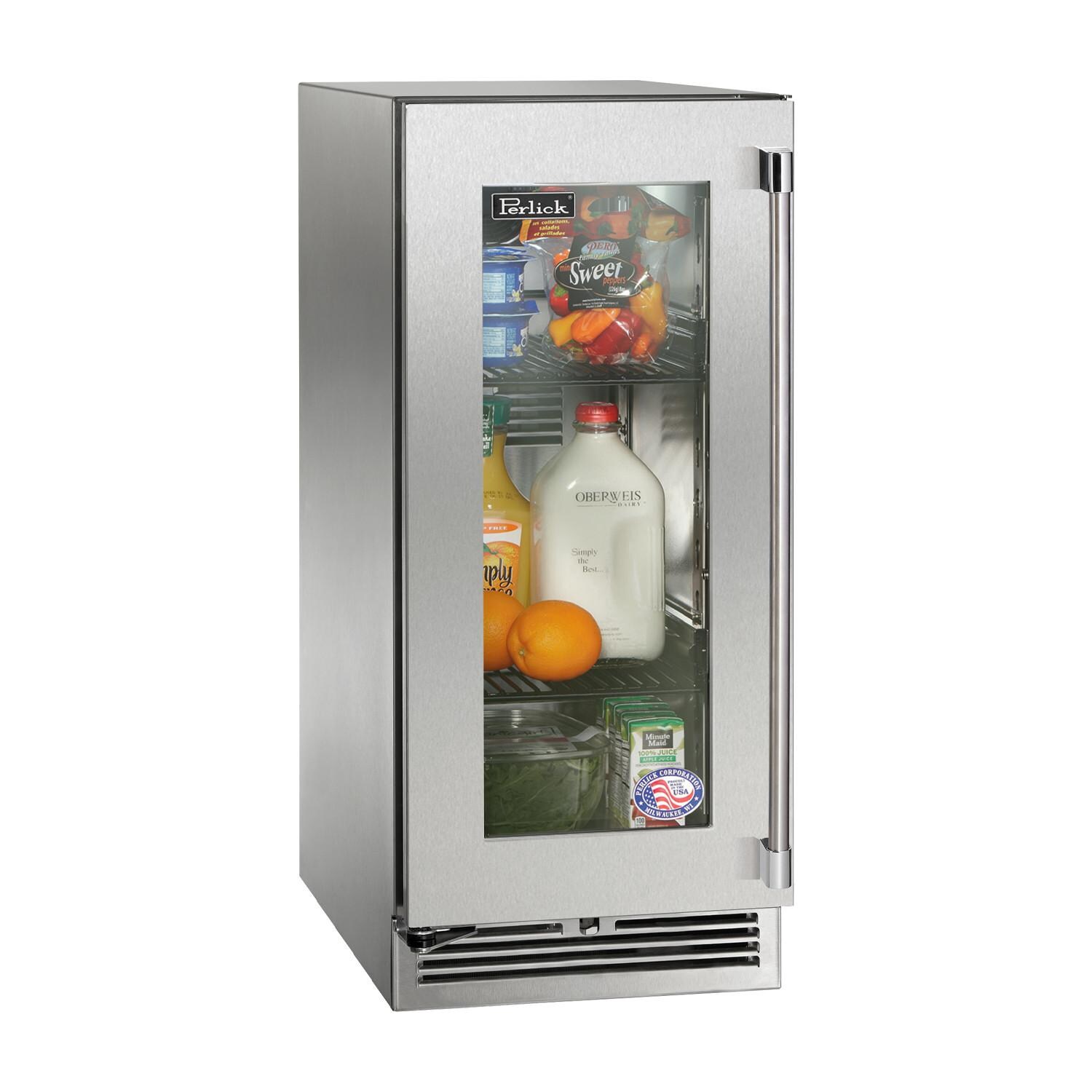 Perlick HP15RO-4-3L 15-Inch Signature Series Stainless Steel Glass Door Outdoor Refrigerator thumbnail